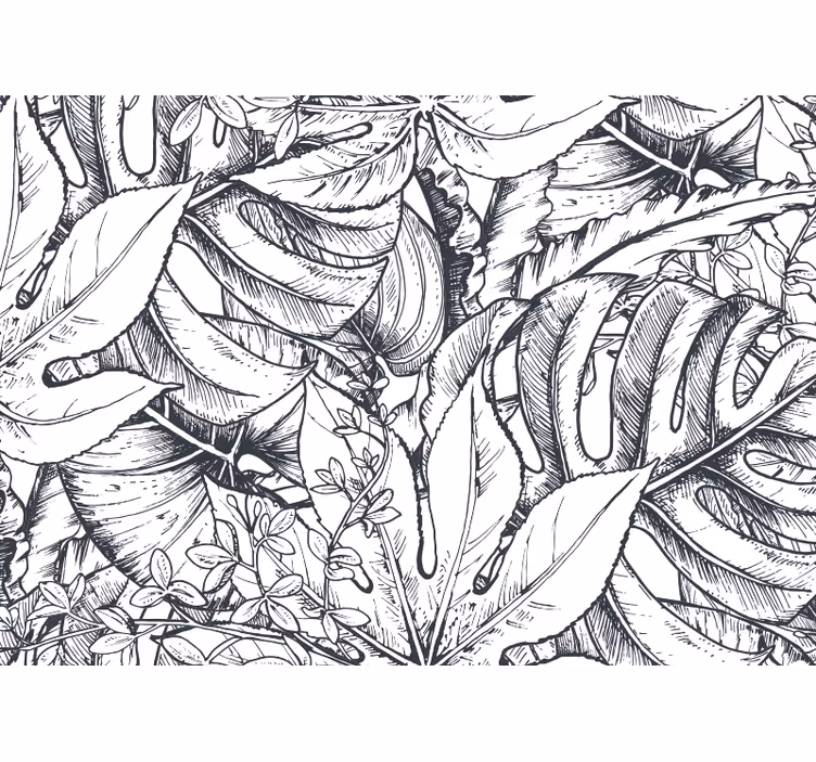 Leafy Botanical Illustration nature wall mural - TenStickers