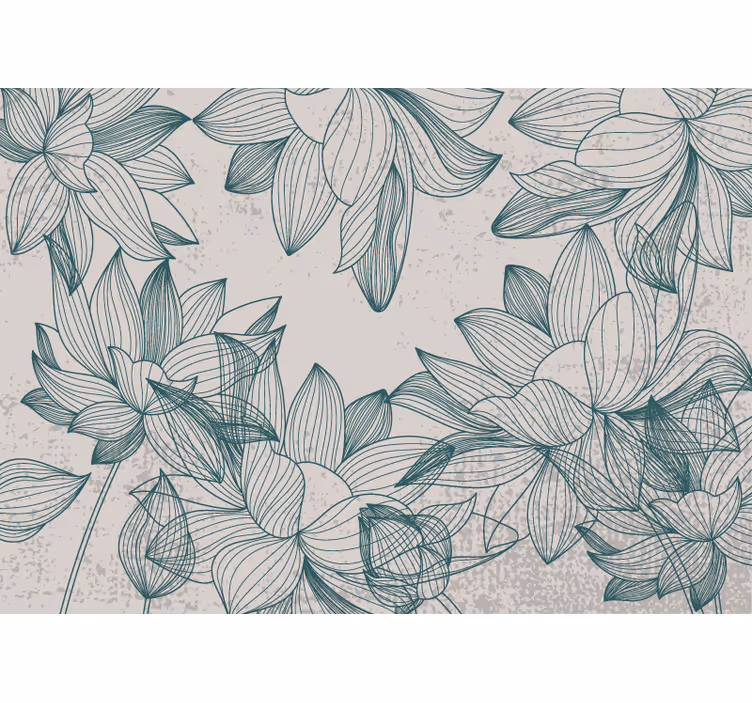 Flower Silhouettes wall mural - TenStickers