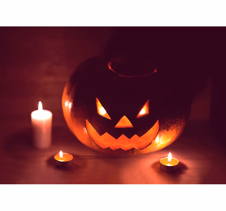 Scary Pumpkin Glow halloween mural - TenStickers