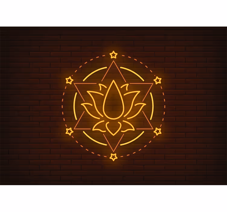 Lotus Star Outline mandala wall mural - TenStickers