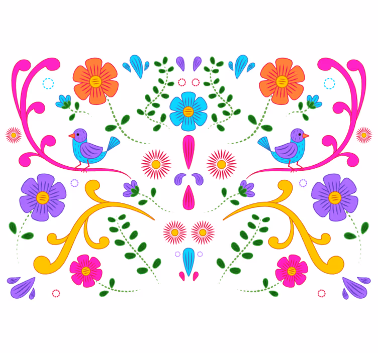 Colorful Floral Design wall mural - TenStickers