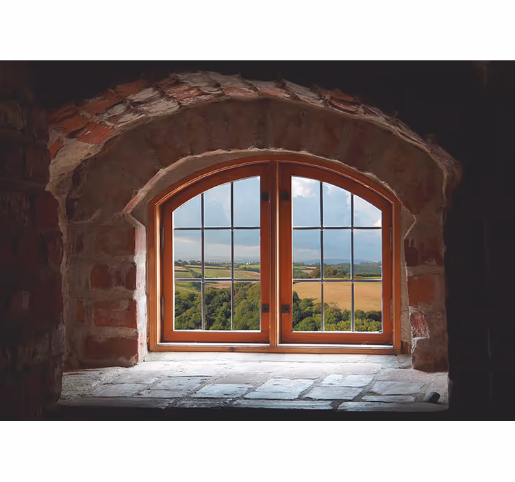 Window with views to sky 3D Wall Mural - TenStickers