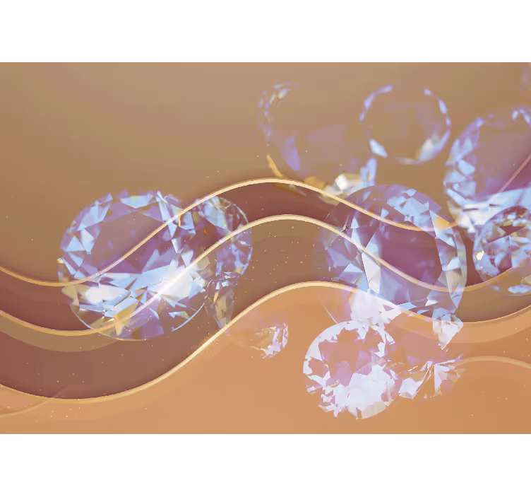 Sparkling Crystal Waves abstract wall mural - TenStickers
