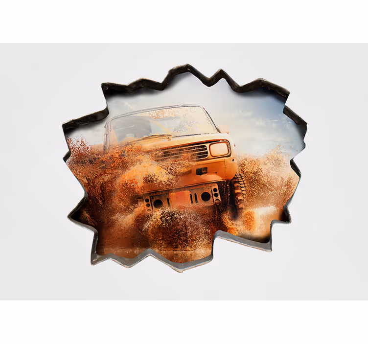 Rusty Off-Roader vehicle mural - TenStickers