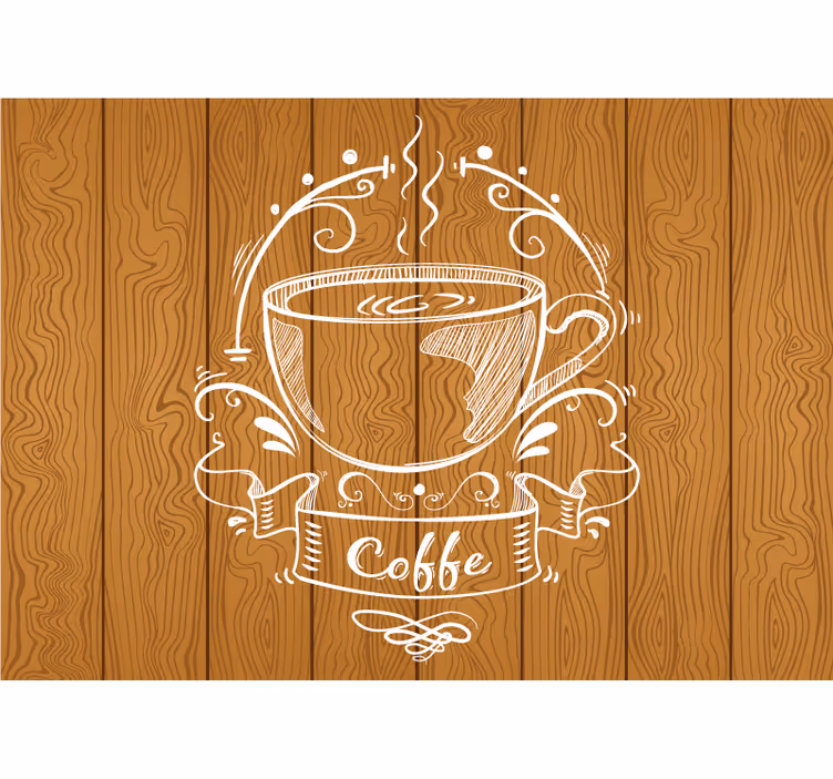 Mural quote coffee cup artwork - TenStickers