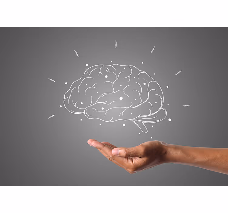 Brain in hand modern wall mural - TenStickers