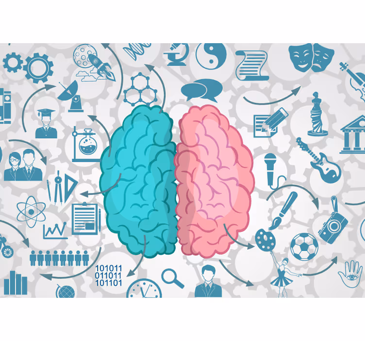 Modern wall mural inspired by creative brain design - TenStickers