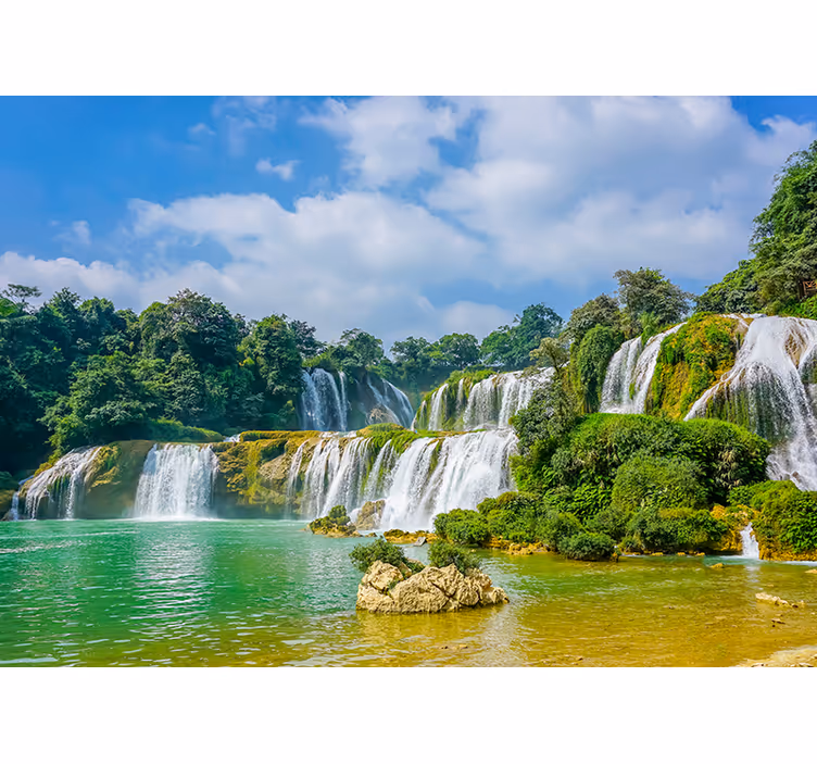 Waterfall mural tranquil waterfalls view - TenStickers