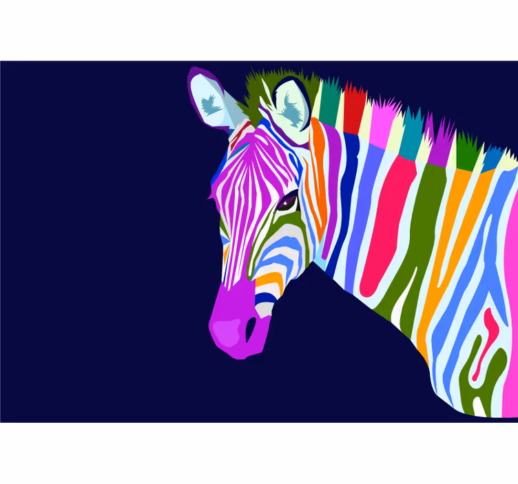 Multicolor zebra wall mural - TenStickers