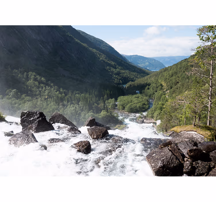 Nature wall mural flowing river scene - TenStickers