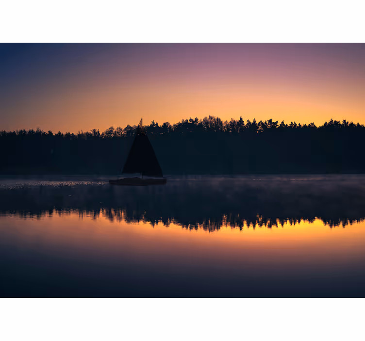 Landscape mural wallpaper calm water reflection - TenStickers