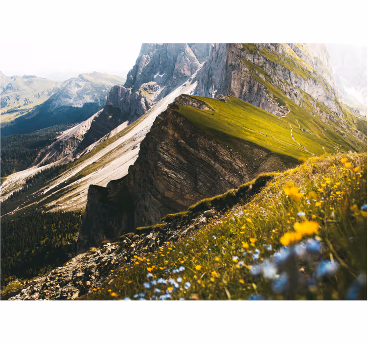 Landscape mural wallpaper mountainous terrain - TenStickers