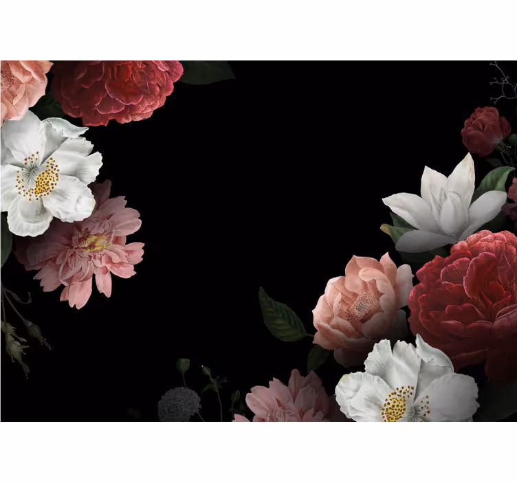 Flower mural exquisite floral design - TenStickers