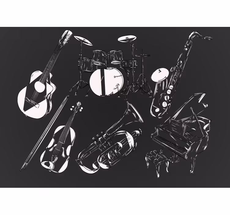 Music mural musical instruments collection - TenStickers