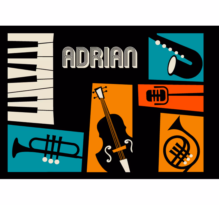 Music mural of vibrant musical instruments - TenStickers