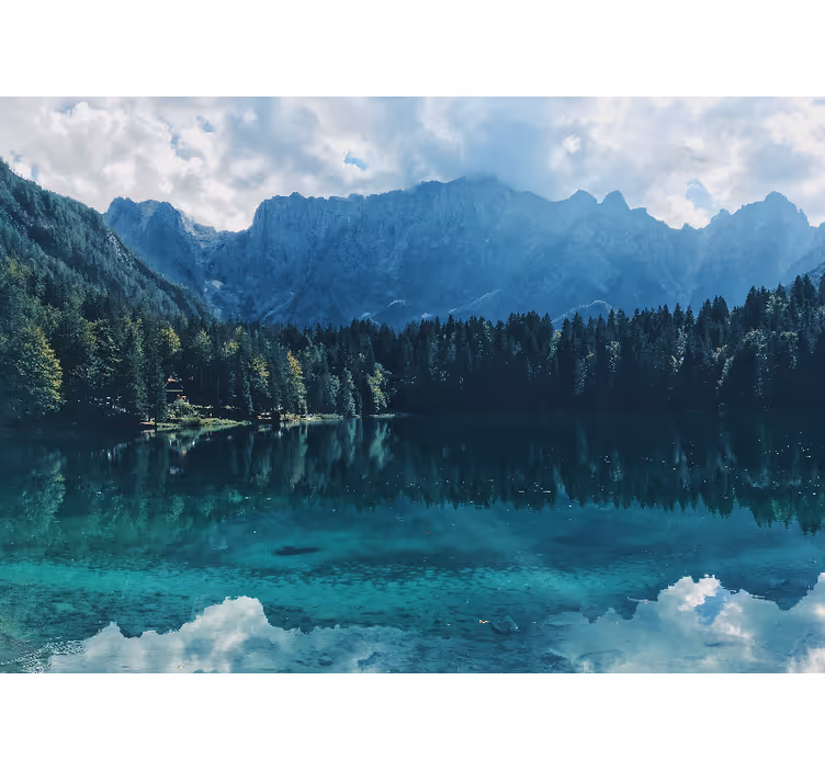 Landscape mural wallpaper mountain echo lake - TenStickers