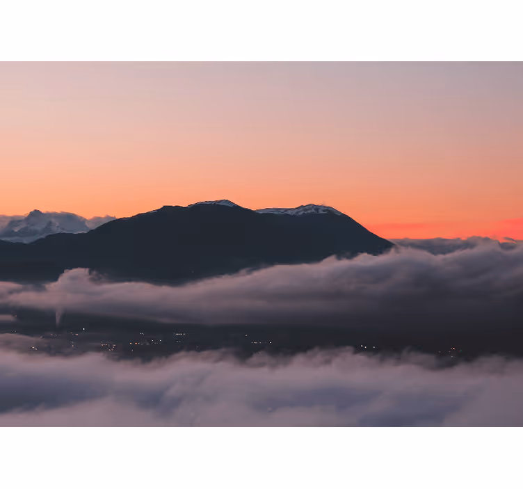 Landscape mural wallpaper mountain sunset view - TenStickers