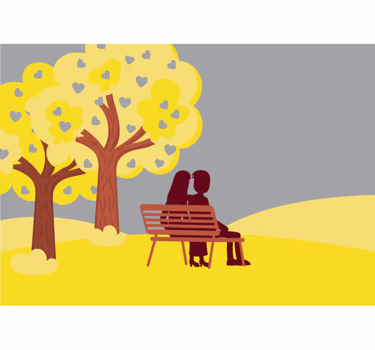 Love pantone landscape romantic wallpaper photo - TenStickers