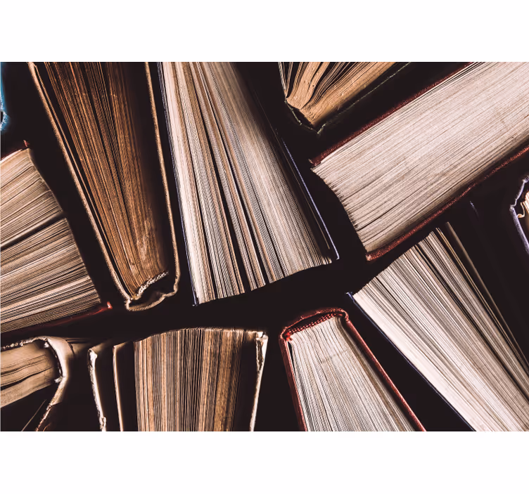 Painting wall mural books piled together - TenStickers