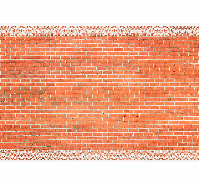 Nude brick wall with decoration wall mural - TenStickers