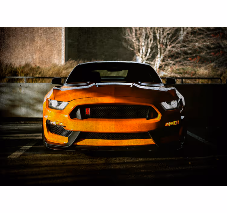 Vehicle mural of a sleek muscle car - TenStickers