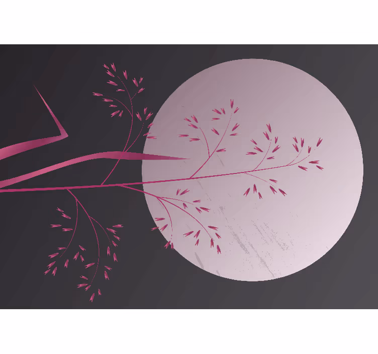 Beautiful design of japanese flowers wall mural - TenStickers
