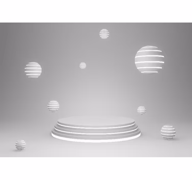 Abstract wall mural geometric floating shapes - TenStickers