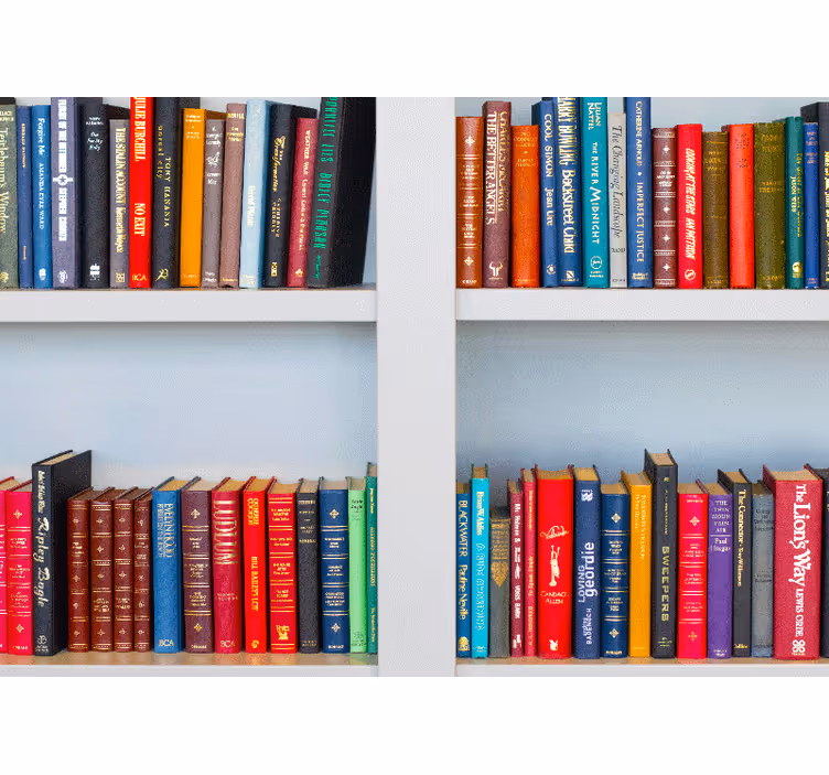 Mural quote bookshelf of colors - TenStickers
