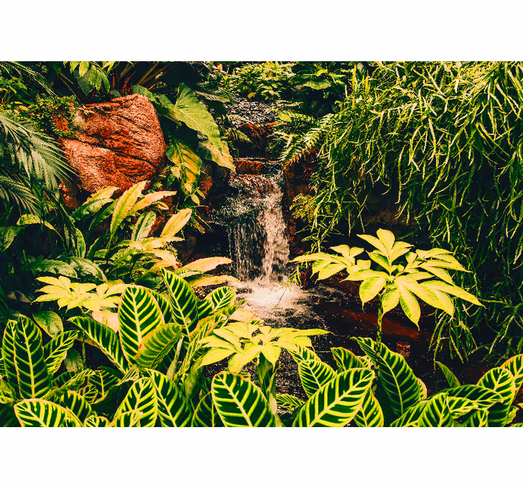 Nature wall mural in a lively tropical scene - TenStickers