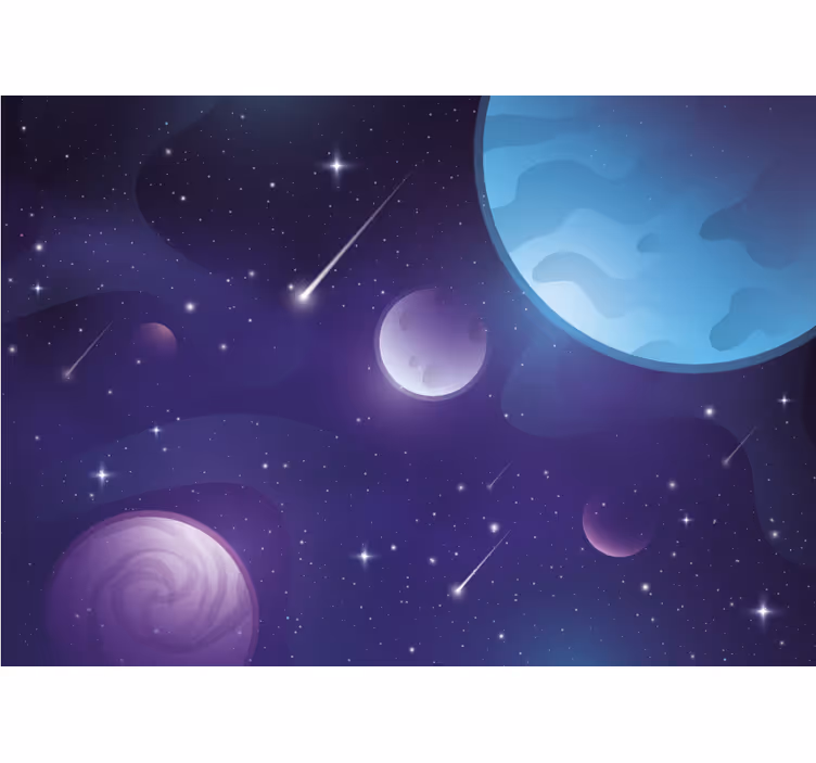 Space mural celestial orbital perspective - TenStickers