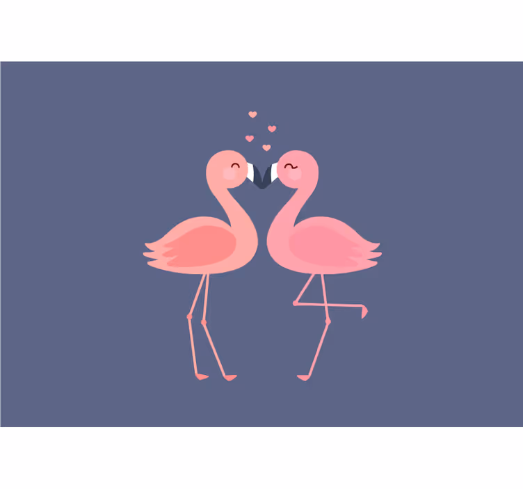 Flamingos forming a heart wall mural - TenStickers