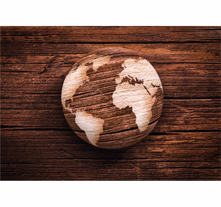 Geographic wooden 3D Wall Mural - TenStickers