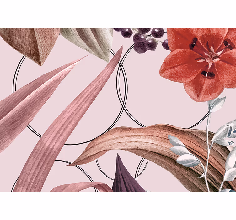 Flower mural floral patterns design - TenStickers