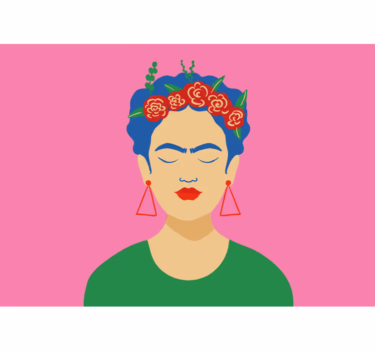 People painting mural frida kahlo portrait - TenStickers