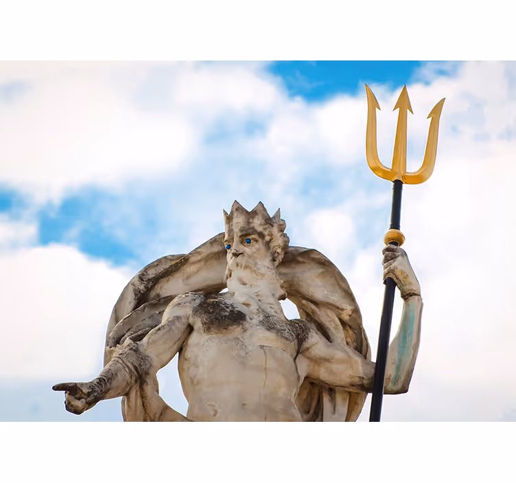 Mythical ocean ruler painting wall mural - TenStickers