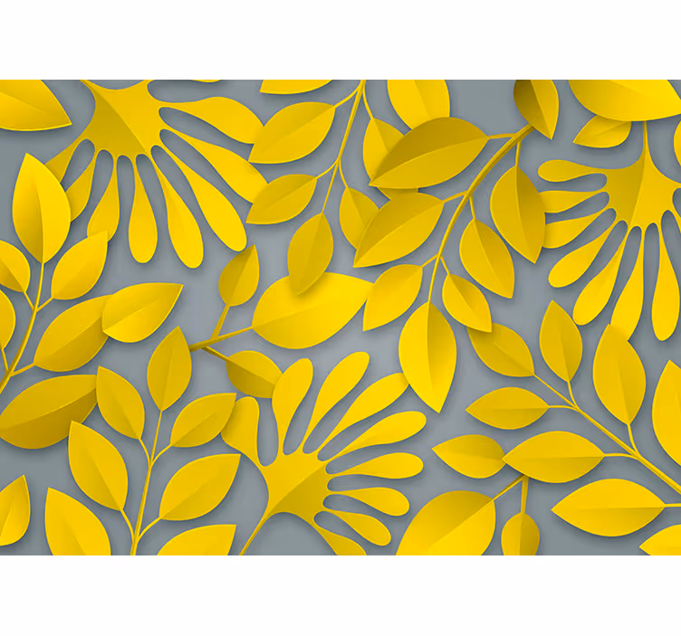 Grey and yellow leaves Marriage Wall Murals - TenStickers