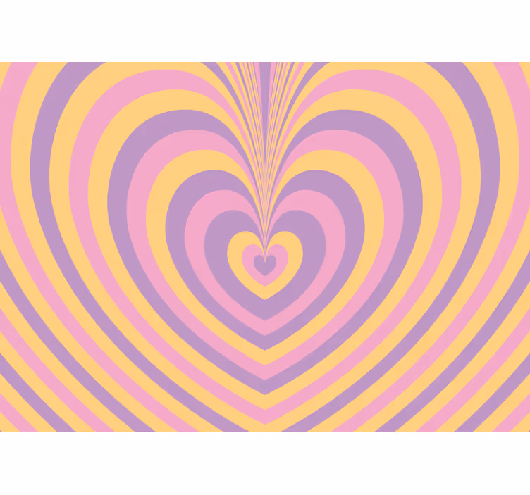 Psychedelic groovy heart Urban Art Wall Mural - TenStickers