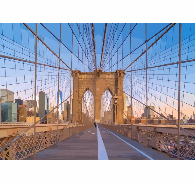 Brooklyn Bridge top perspective 3D Wall Mural - TenStickers