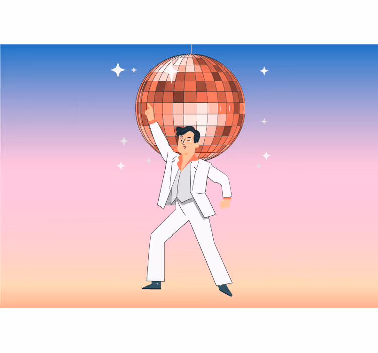Dancing Man Disco music mural - TenStickers