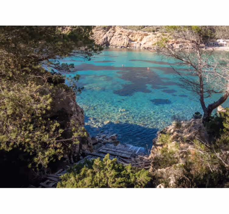 Nature wall mural tranquil coastal scene - TenStickers