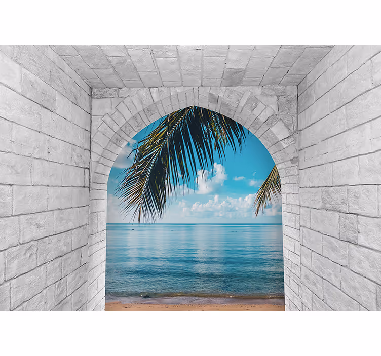 Nature wall mural tropical palm tree retreat - TenStickers