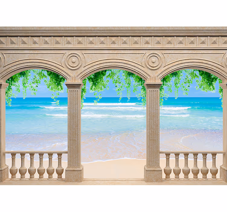 Landscape mural wallpaper coastal arch view - TenStickers