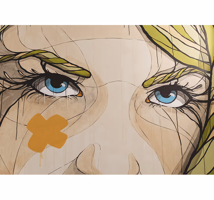 Painting wall mural eyes full of emotion - TenStickers