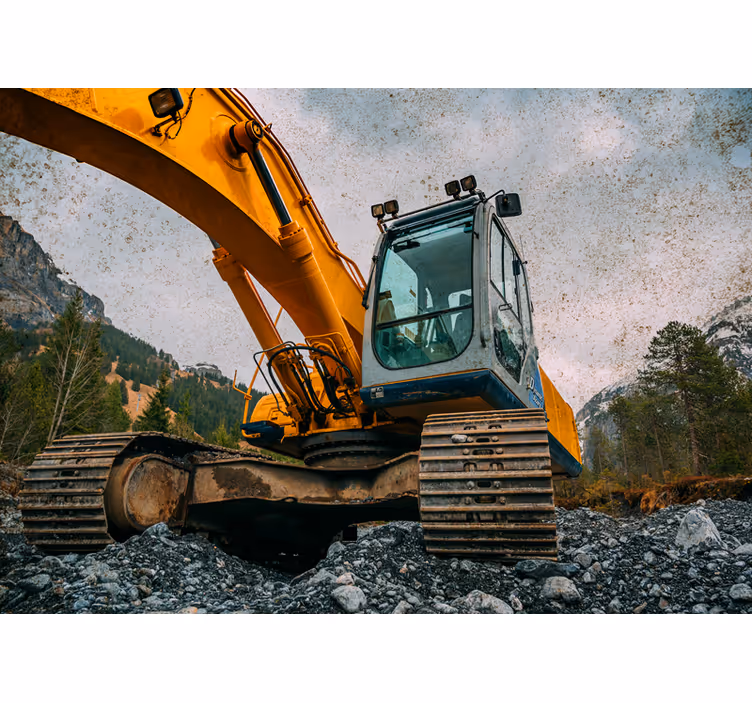 Vehicle mural heavy machinery excavator artwork - TenStickers