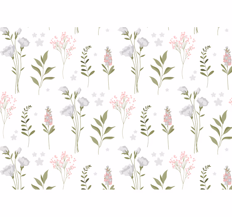 Flower mural with subtle floral designs - TenStickers