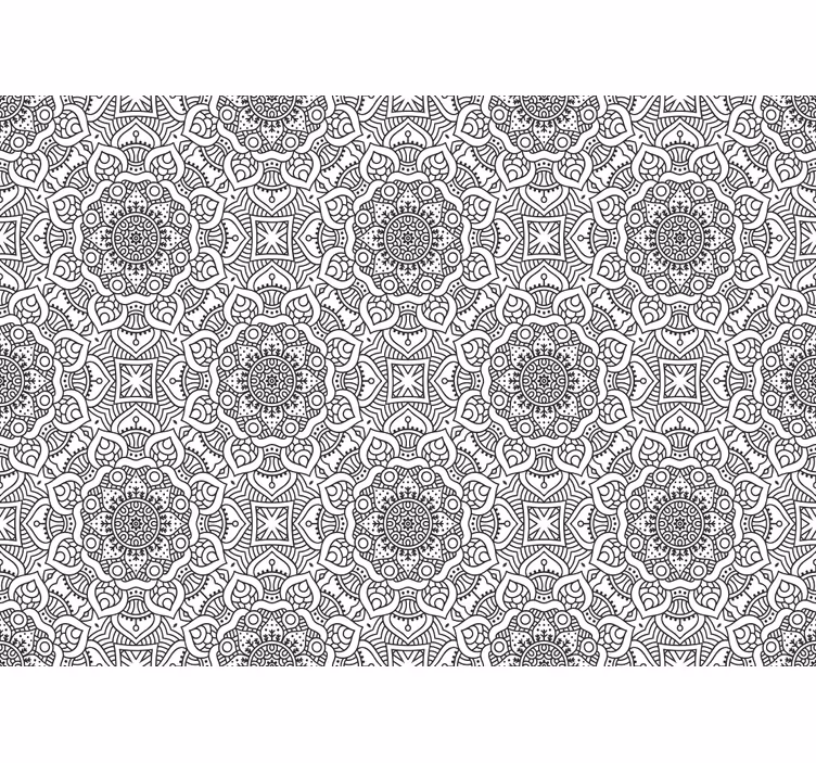 Mandala wall mural with detailed geometric design - TenStickers