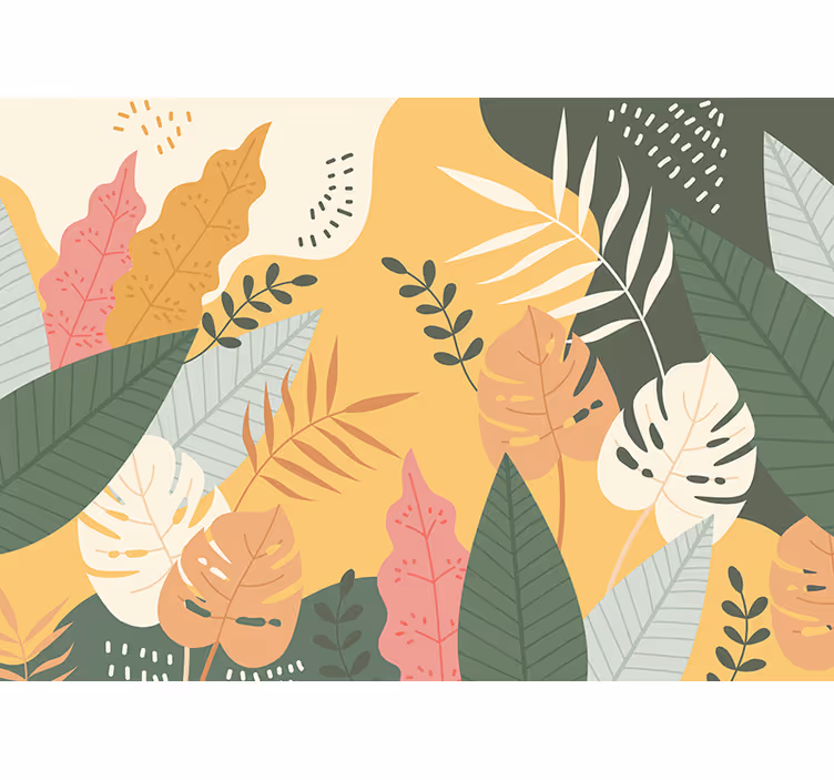 Painting with exotic plants Forest Wall Mural - TenStickers