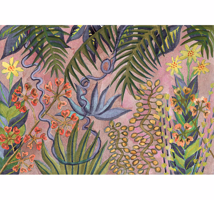 Nature wall mural tropical plant collection - TenStickers