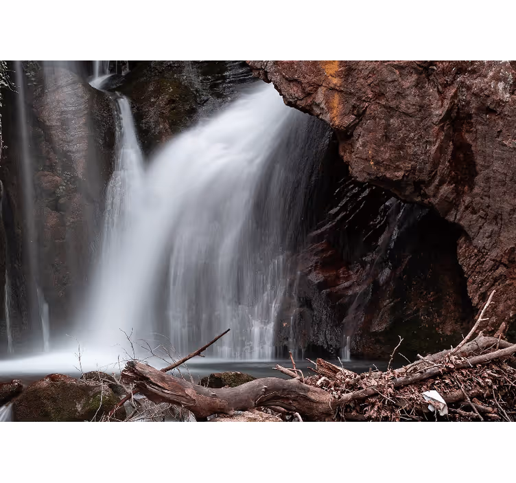 Waterfall mural grand cascading waterfall view - TenStickers