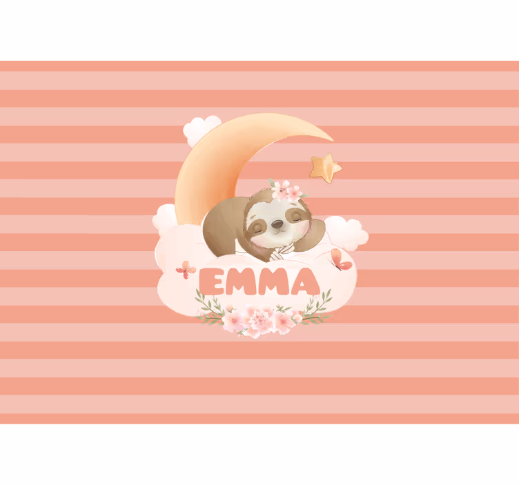Children wall mural sloth with moon design - TenStickers